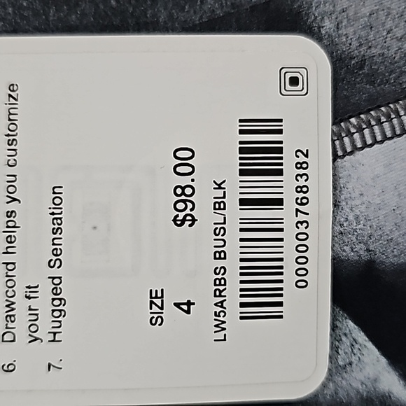 * NWT Lululemon Train Times 7/8 Pant in Blush Blossom Alpine White Black Size 4 - Picture 5 of 8